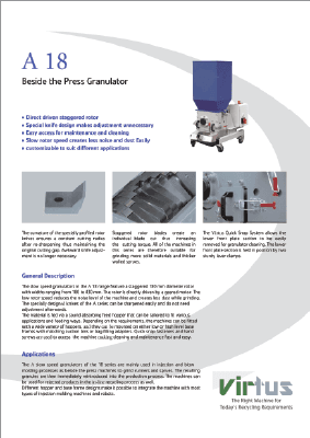 virtus equipment a18 granulator brochure
