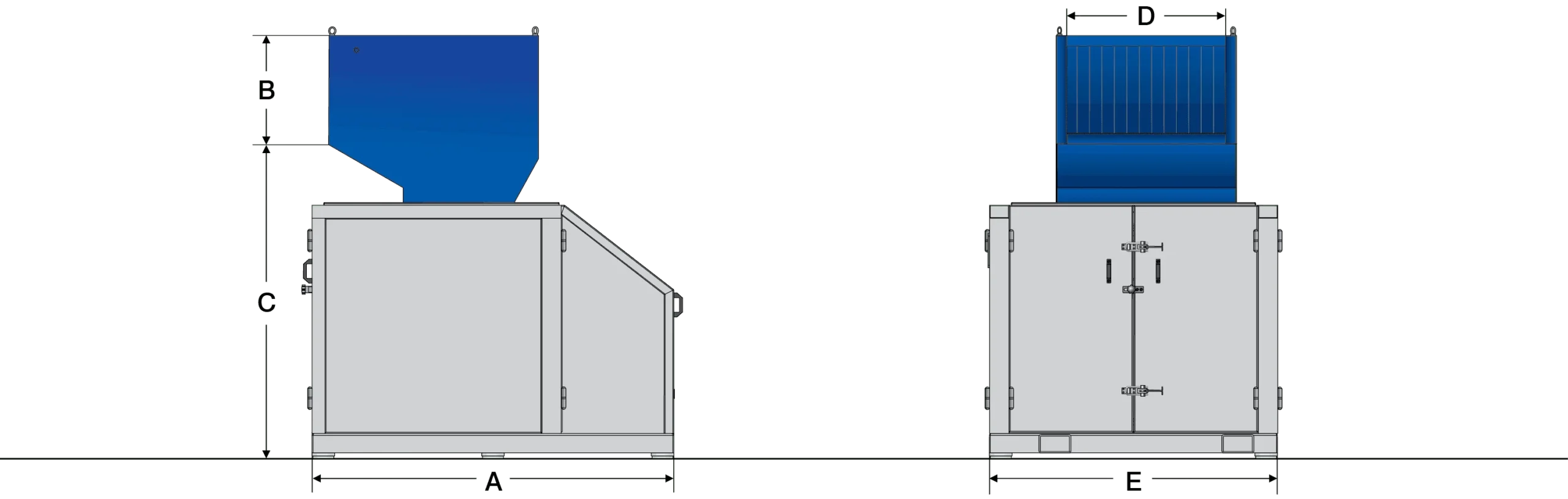 C50 Series - Compact Soundproof Granulators dimensions