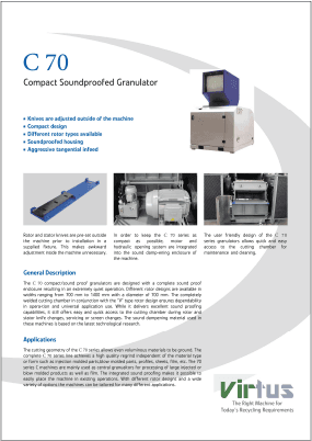 virtus equipment c70 granulator brochure