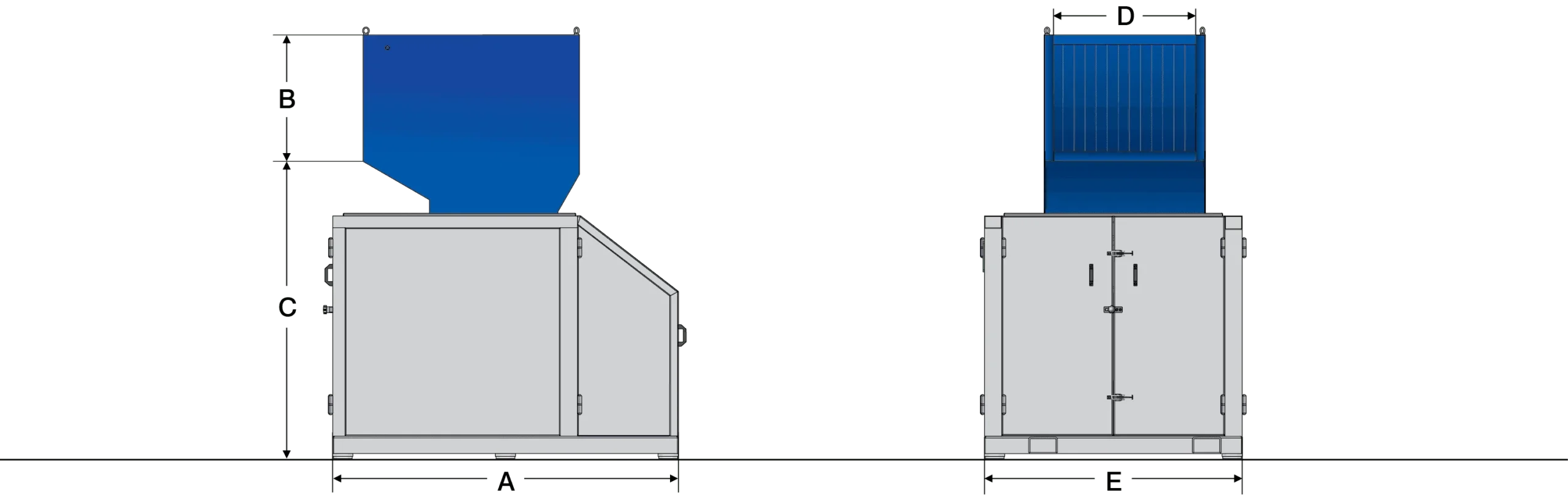 C70 Series - Compact Soundproof Granulators dimensions