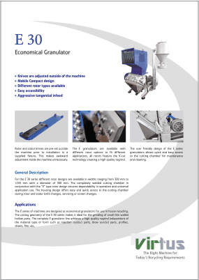 virtus equipment e30 granulator brochure