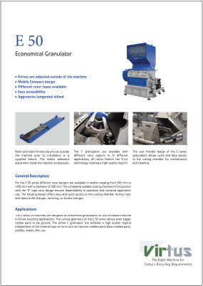 virtus equipment e50 granulator brochure