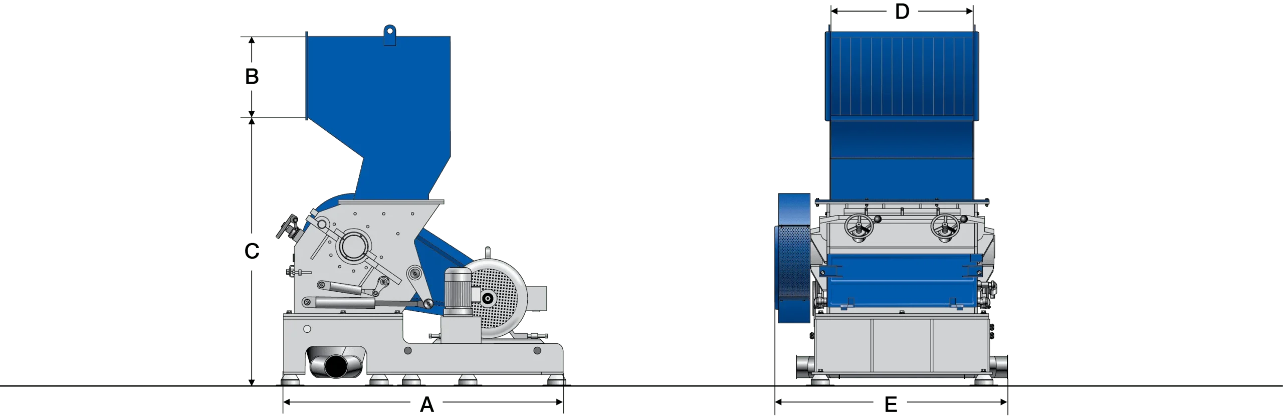 E50 Series - Economical Granulators dimensions