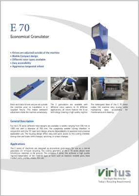 virtus equipment e70 granulator brochure