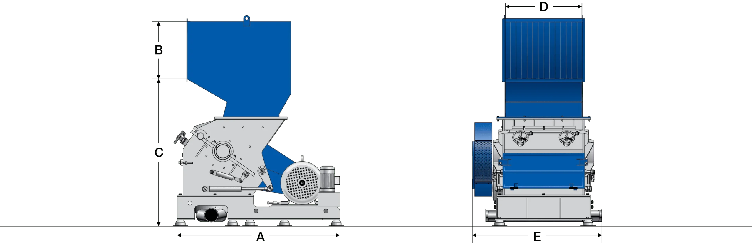 E70 Series - Economical Granulators dimensions