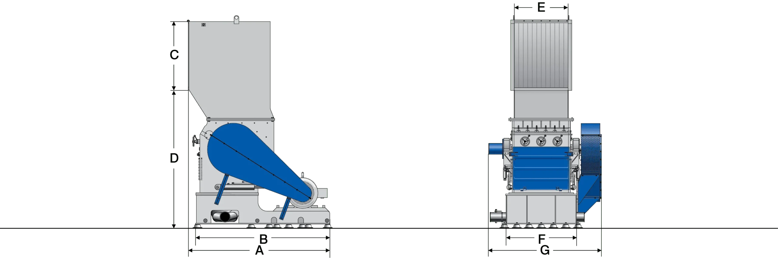 H35-50 Series - Heavy-Duty Industrial Granulators dimensions