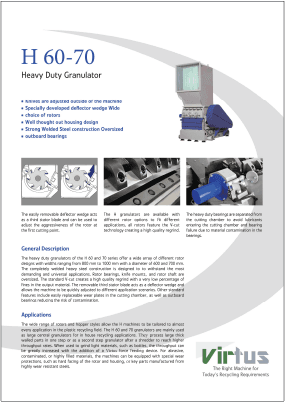 virtus equipment h6070 granulator brochure