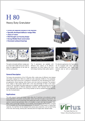 virtus equipment h80 granulator brochure