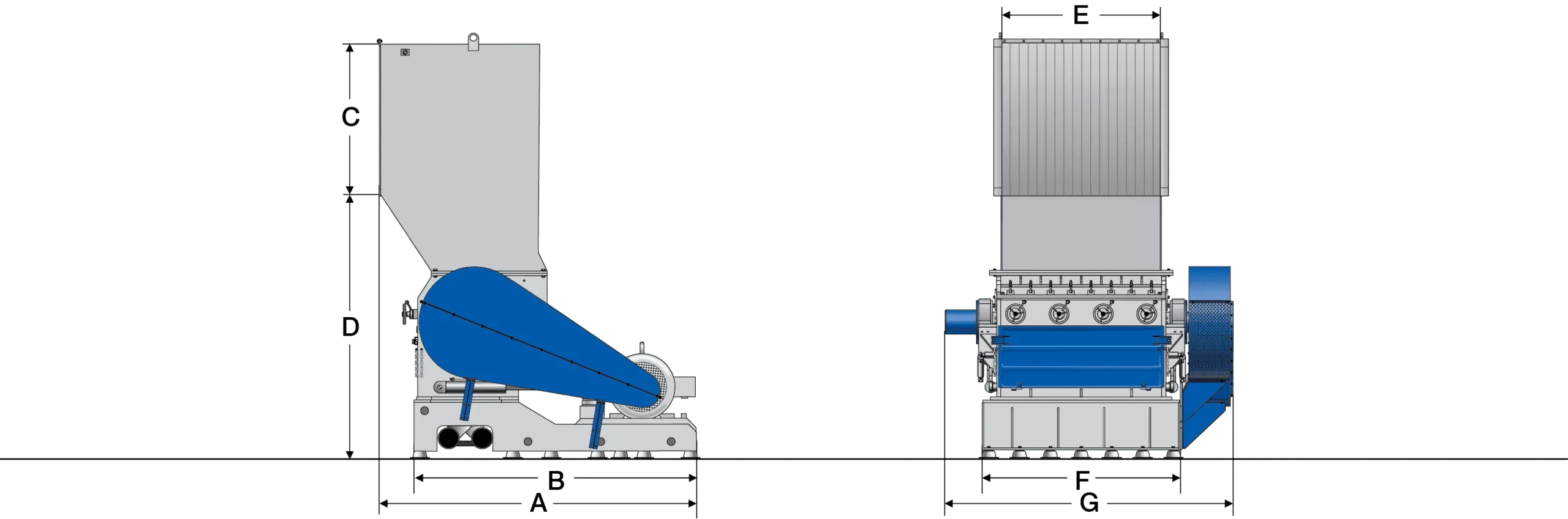 H80 Series - Heavy-Duty Industrial Granulators dimensions