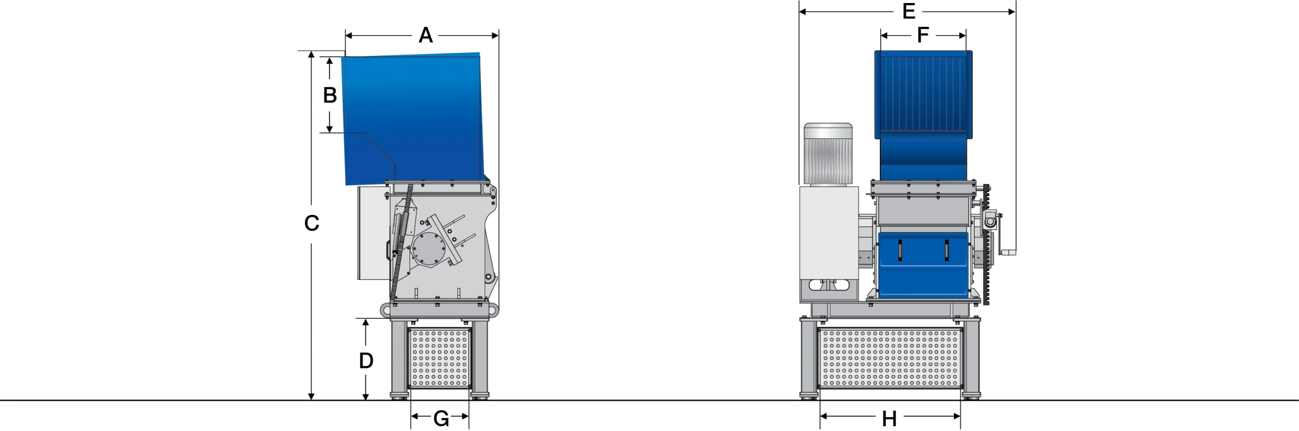 L Series - Lump and Purge Shredders dimensions