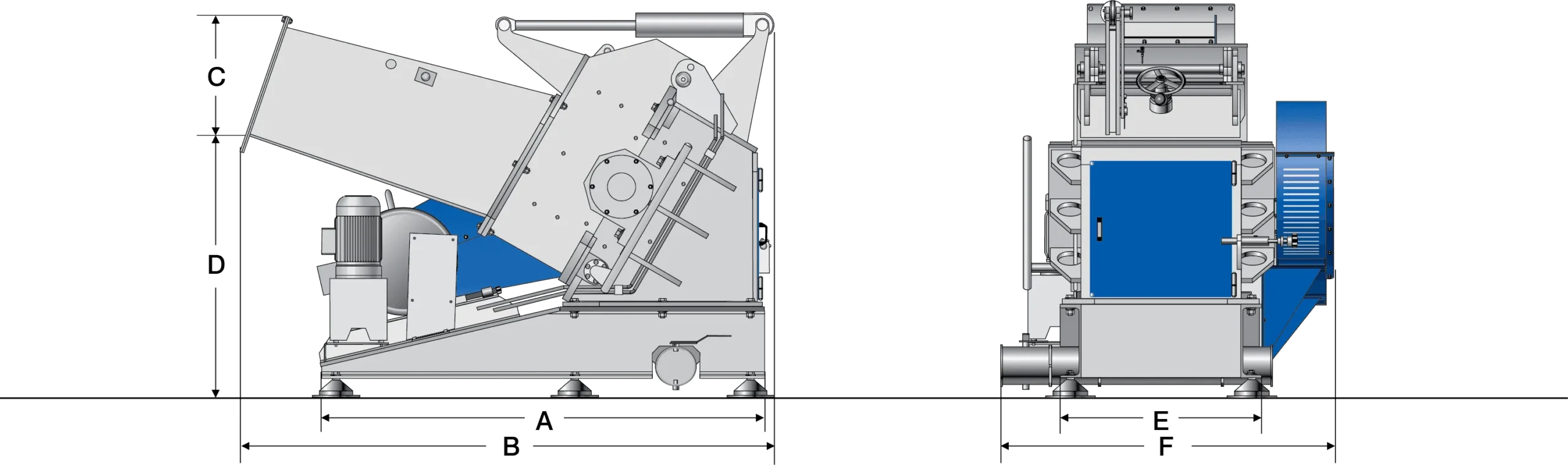 P Series - Pipe and Profile Granulators dimensions