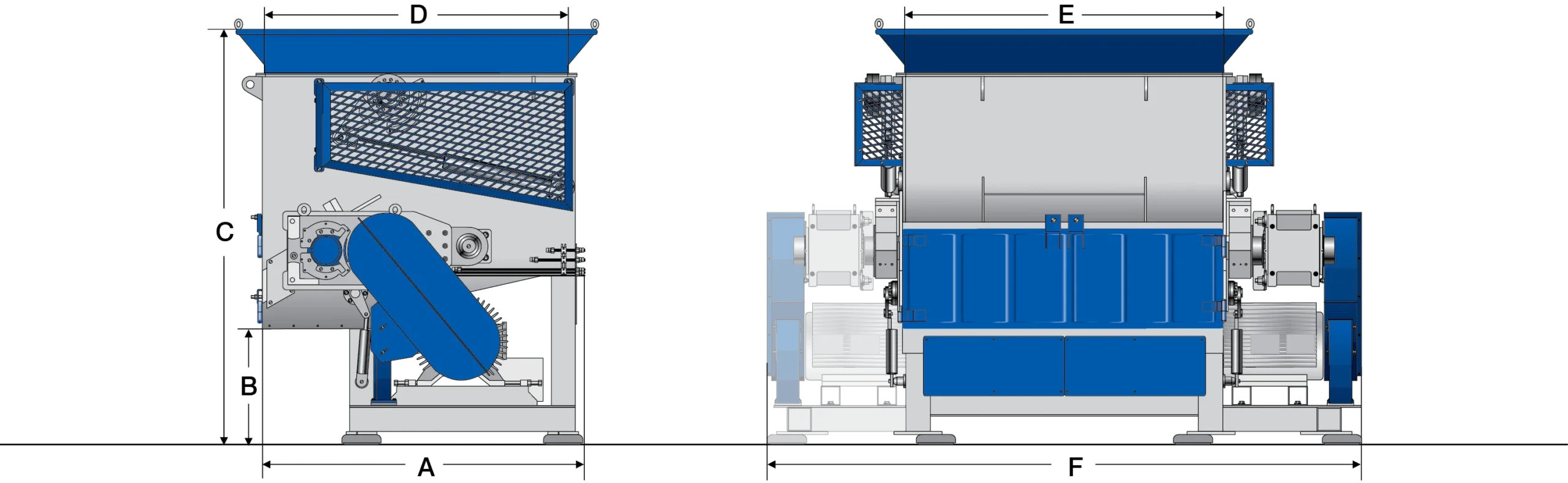 V Series - High-Capacity Industrial Shredders dimensions