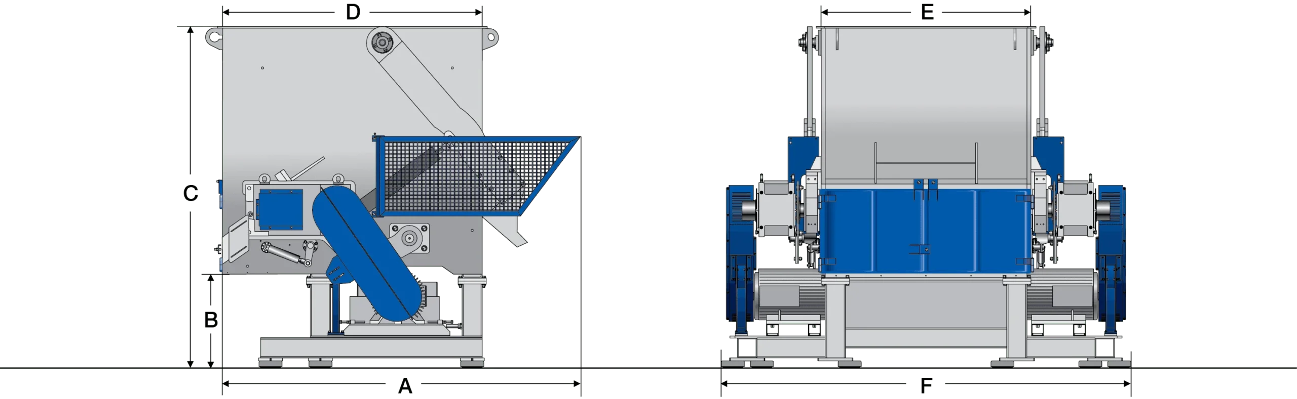 X Series - Heavy-Duty Industrial Shredders dimensions